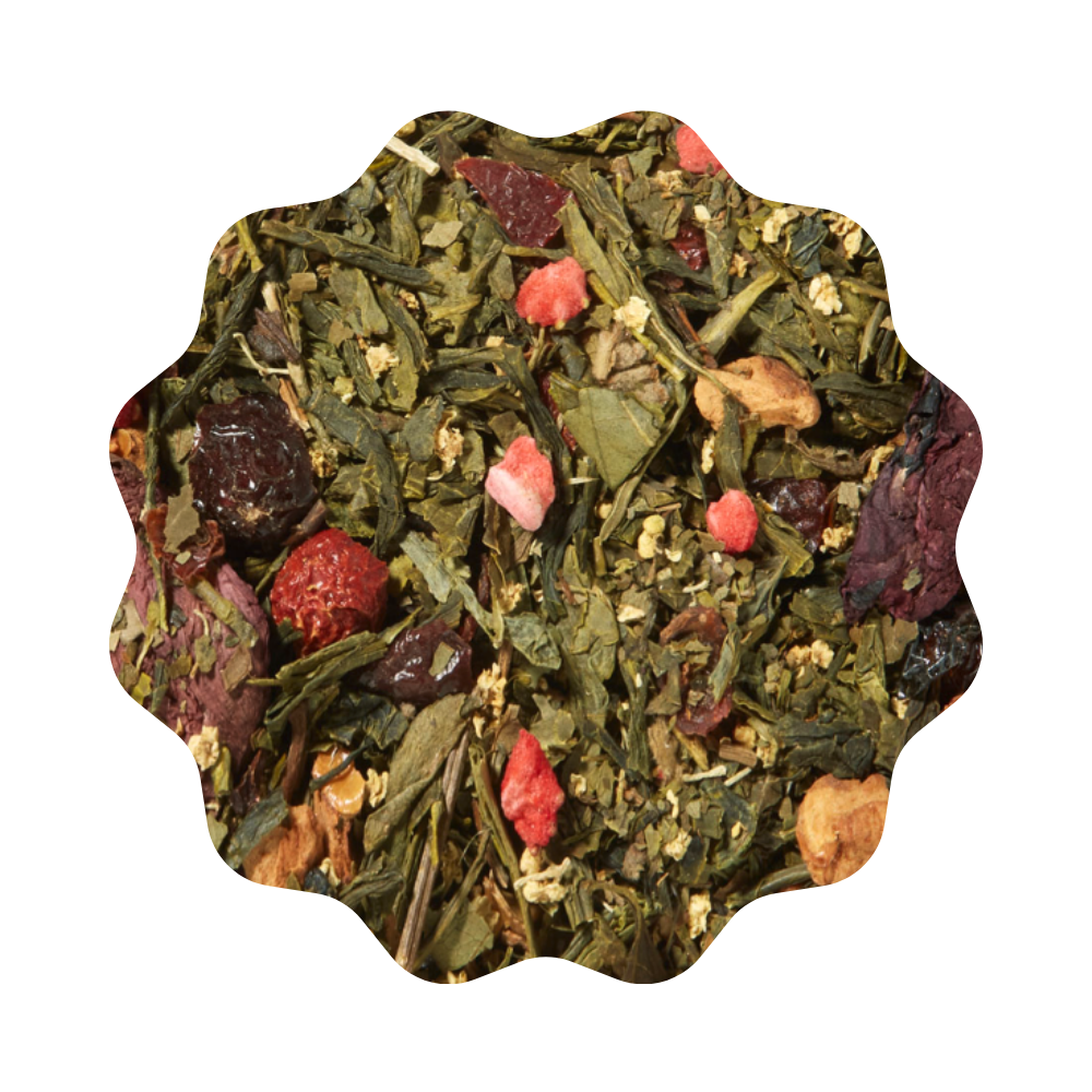 Thé vert Sencha Fraise Sureau Coquelicot