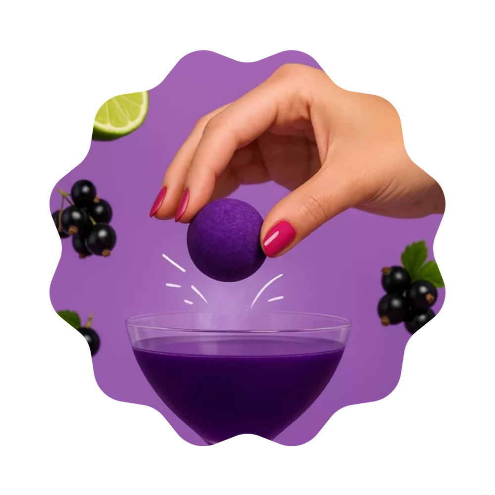 Bombe à cocktail Cassis, citron vert sans alcool