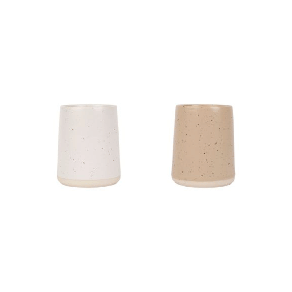 GOBELET MAT CREME ET BLANC 25CL