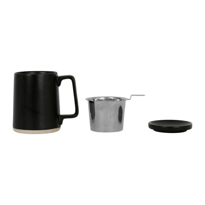 TISANIERE VERDE NOIR MAT 50CL GRES+INOX