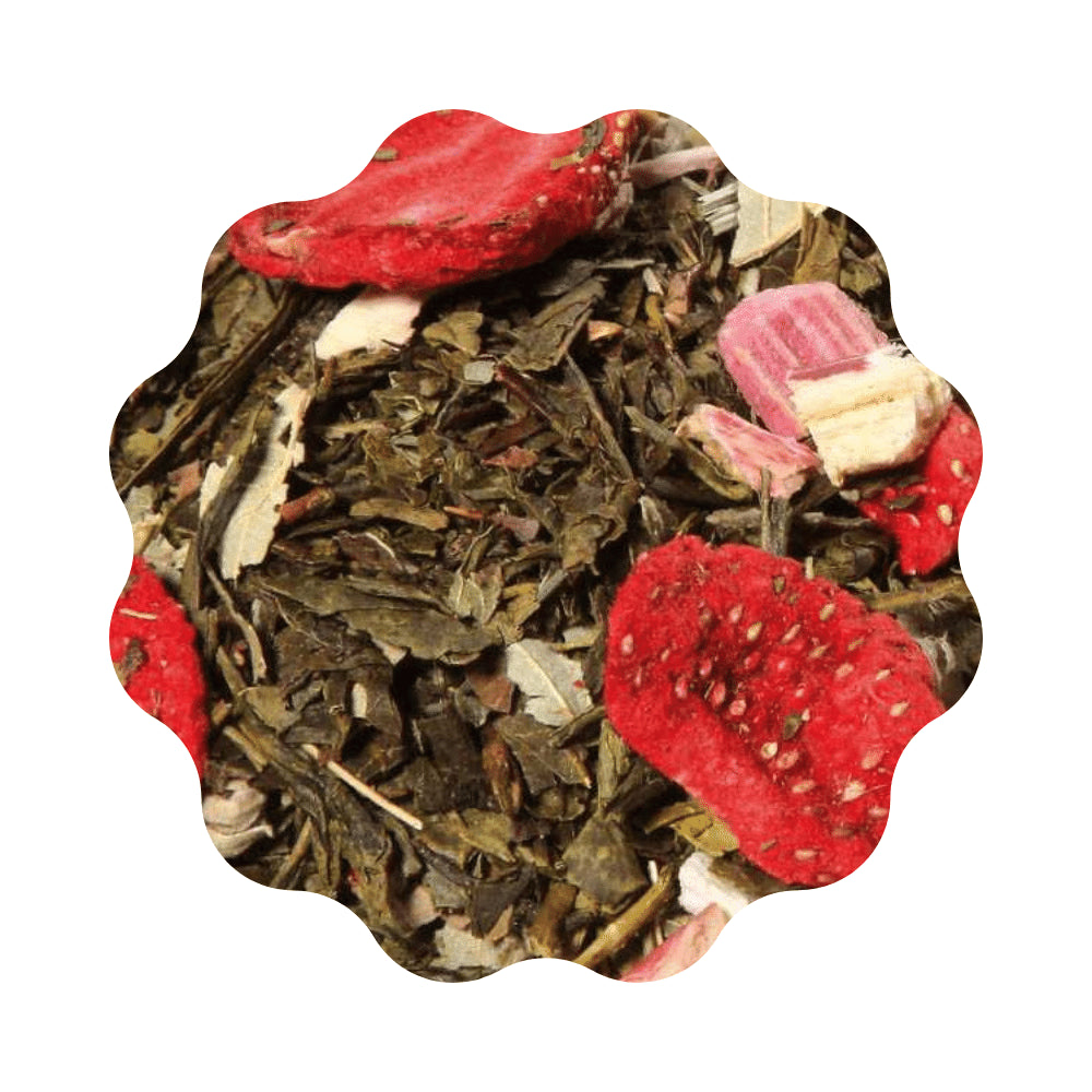 Thé vert fraise Rhubarbe