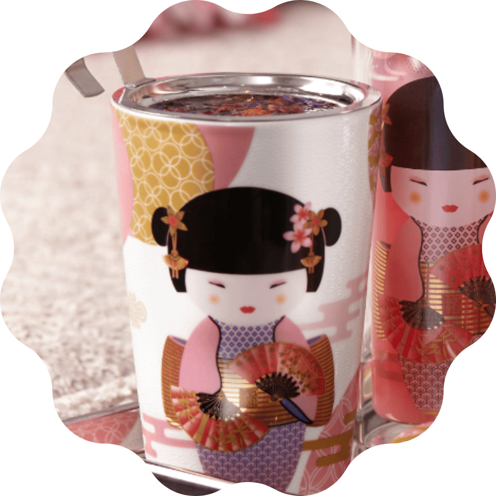 Tisanière Geisha rose