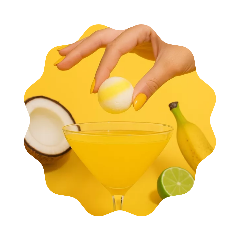 Bombe à cocktail Banane, citron vert, coco sans alcool