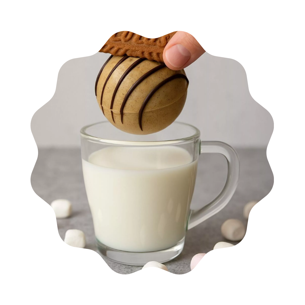 Bombe de chocolat chaud enrobée de guimauves – saveur spéculoos