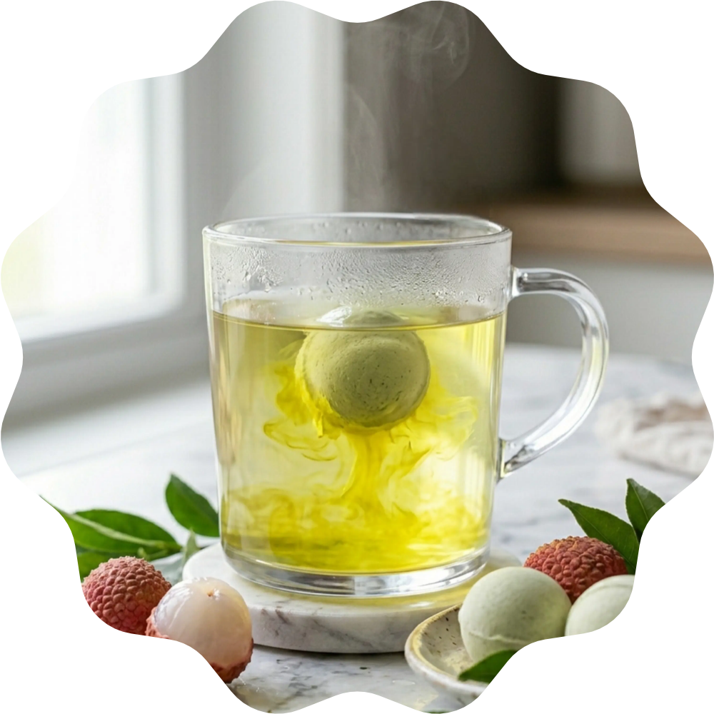 Bombe de thé vert litchi