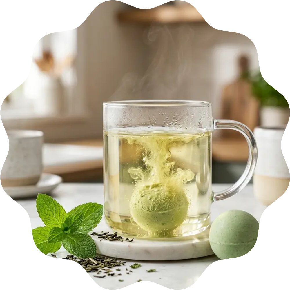 Bombe de thé vert menthe verte