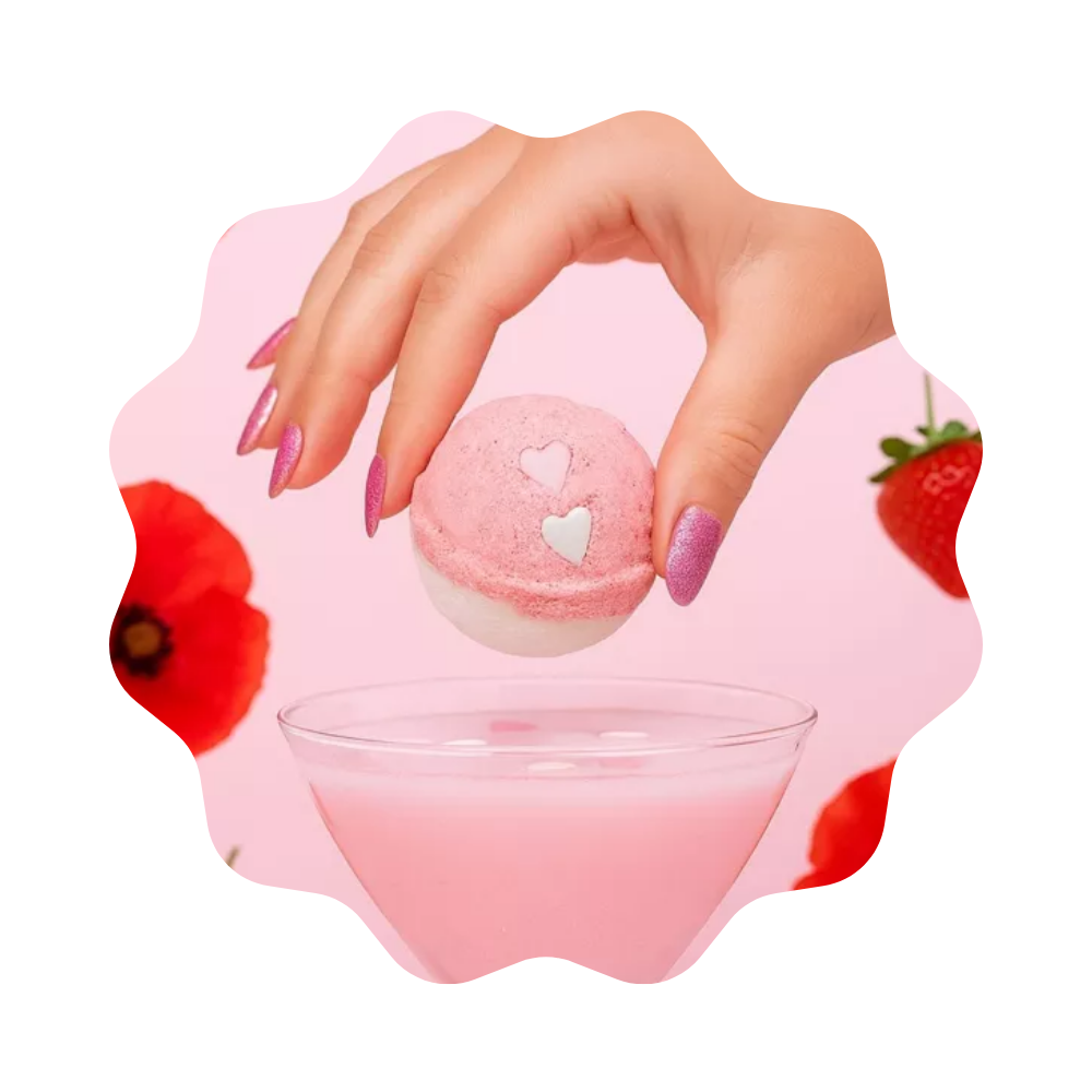 Bombe à cocktail Fraises des bois, coquelicot sans alcool